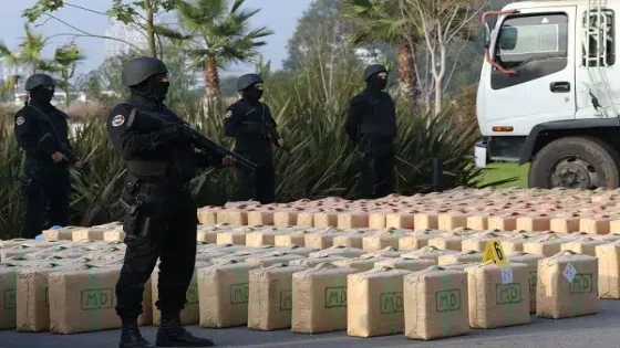 بتنسيق مع الديستي امن طنجة يوقف شبكة دولية لتهريب المخدرات ويصادر 543 كيلوغرامًا من الشيرا